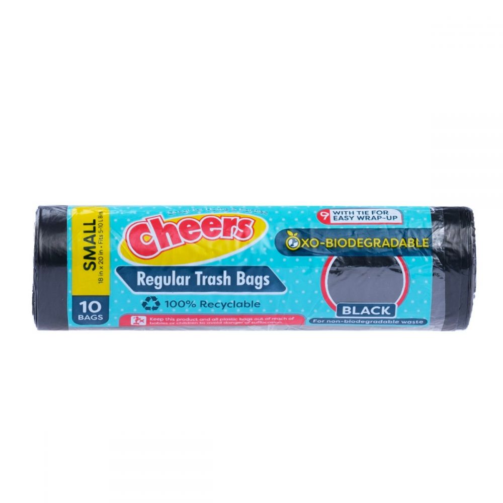 Cheers Small Size Black Trash Bag - 10 Bags (1 Pack)