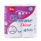 Femme Décor 3 Ply Bathroom Tissue 4 Rolls (Pack of 2)