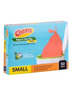 Cheers Nappy & Litter Bags Tropical Lime with Green Tea Scent - 50 Bags (1 Box)
