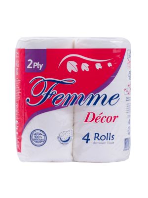 Femme 2 Ply Bathroom Tissue 4 Rolls (Pack of 2)
