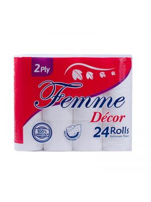 Femme Décor 2 Ply Bathroom Tissue (24 Rolls)