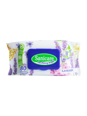 Sanicare Lavender Sanitizing Wipes 80 Sheets (1 Pack)