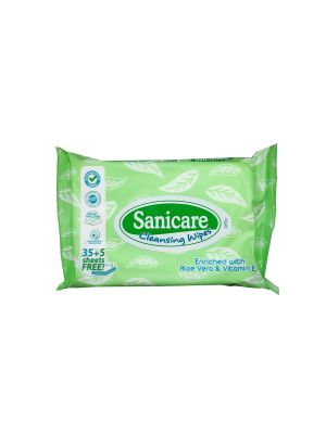 Sanicare Cleansing Wipes 35+5 Sheets (1 Pack)