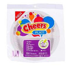 Cheers Starch-based Natural Color Plates 12 Pieces (1 Pack)