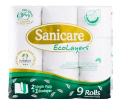 Sanicare Ecolayers Bathroom Tissue (9 Rolls)
